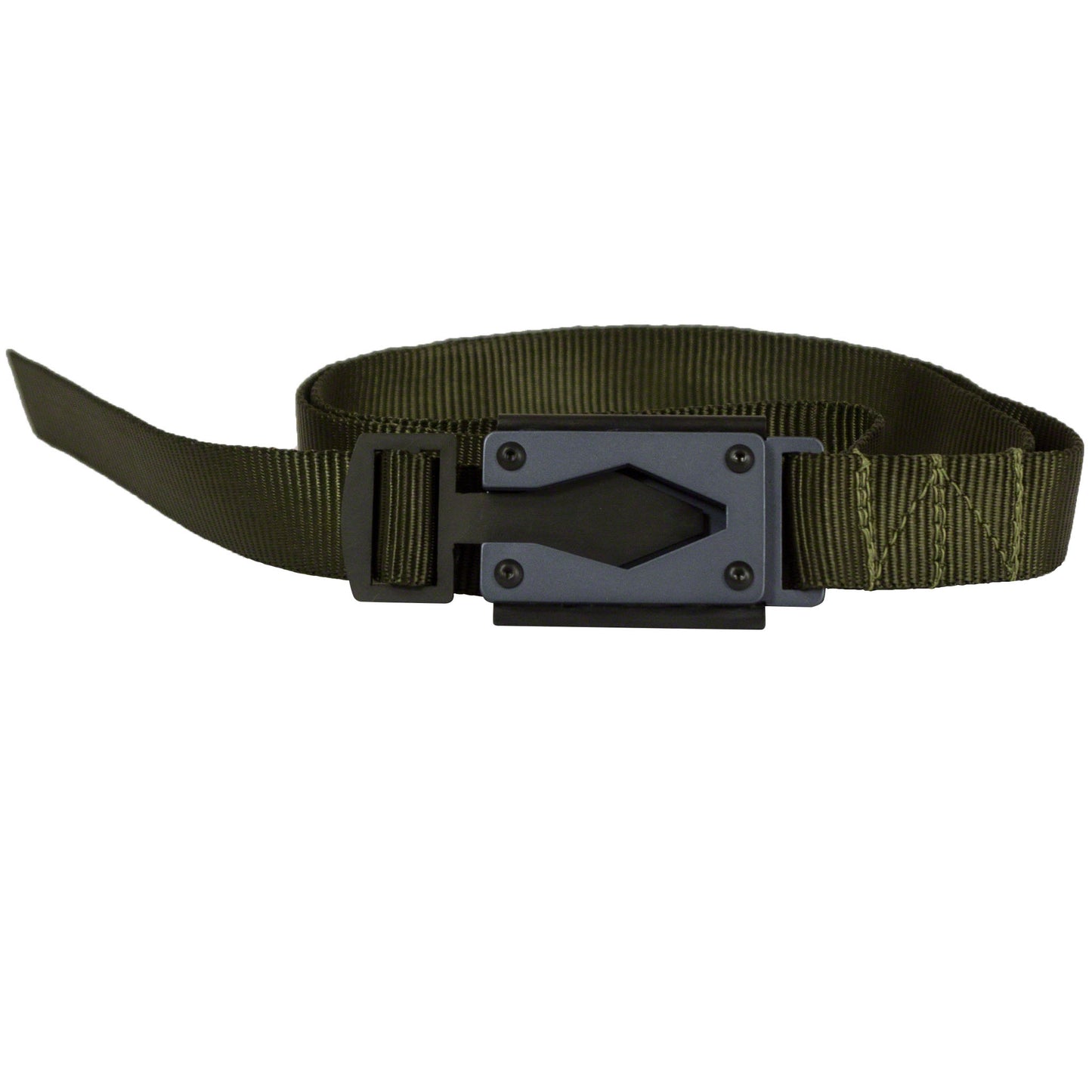 Olive Green Fire BuckleĀ® Belt with Gun Metal Buckle ā Quick Release & Dual Ferro Rods