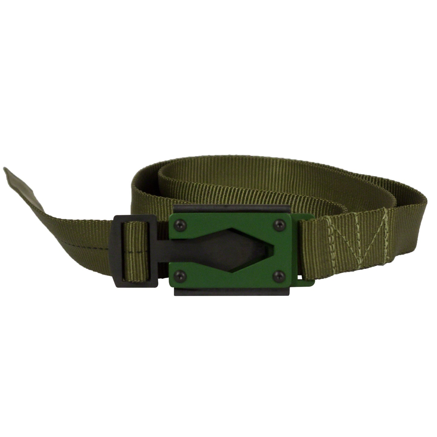 Rugged by Nature Army Green Fire Buckle Belt with Green Buckle ā Quick Release & Dual Ferro Rods