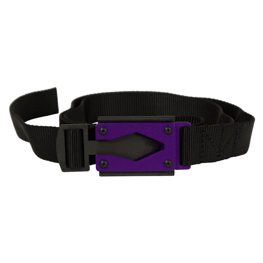 Rugged by Nature Midnight Black Fire Buckle Belt with Purple Buckle – Quick Release & Dual Ferro Rods
