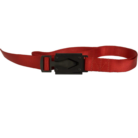 Rugged by Nature Red Fire Buckle Belt with Black Buckle – Quick Release & Dual Ferro Rods