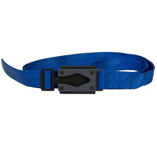 Rugged by Nature Royal Blue Fire Buckle Belt with Gun Metal Buckle ā Quick Release & Dual Ferro Rods