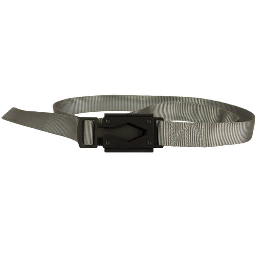 Rugged by Nature Silver Gray Fire Buckle Belt with Black Buckle – Quick Release & Dual Ferro Rods