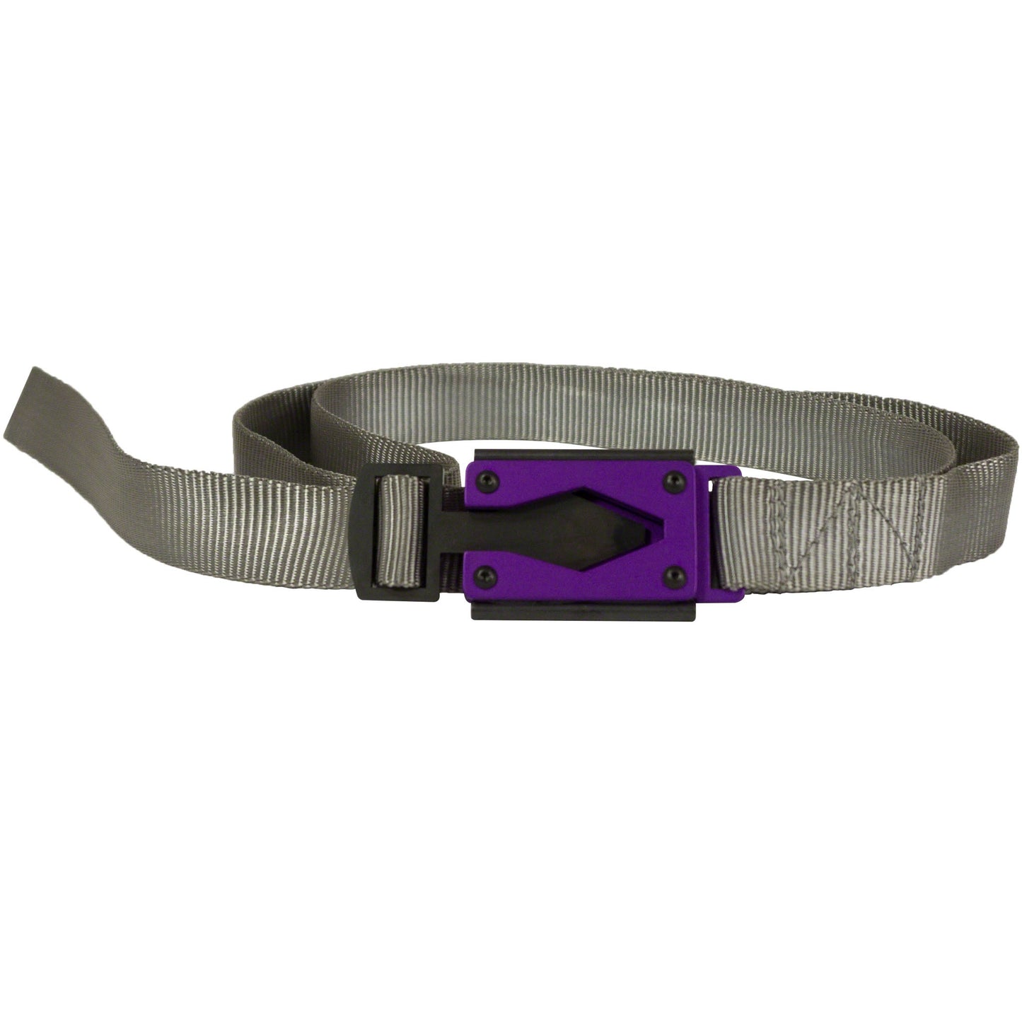 Rugged by Nature Silver Gray Fire Buckle Belt with Purple Buckle ā Quick Release & Dual Ferro Rods