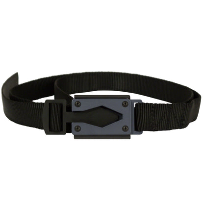 Black Fire Buckle® Belt with Gun Metal Buckle – Quick Release & Dual Ferro Rods