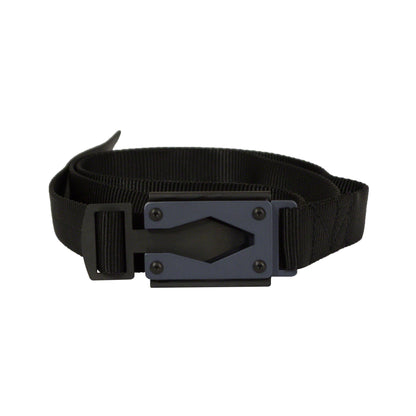 Midnight Black Fire Buckle® Belt with Gun Metal Buckle – Quick Release & Dual Ferro Rods