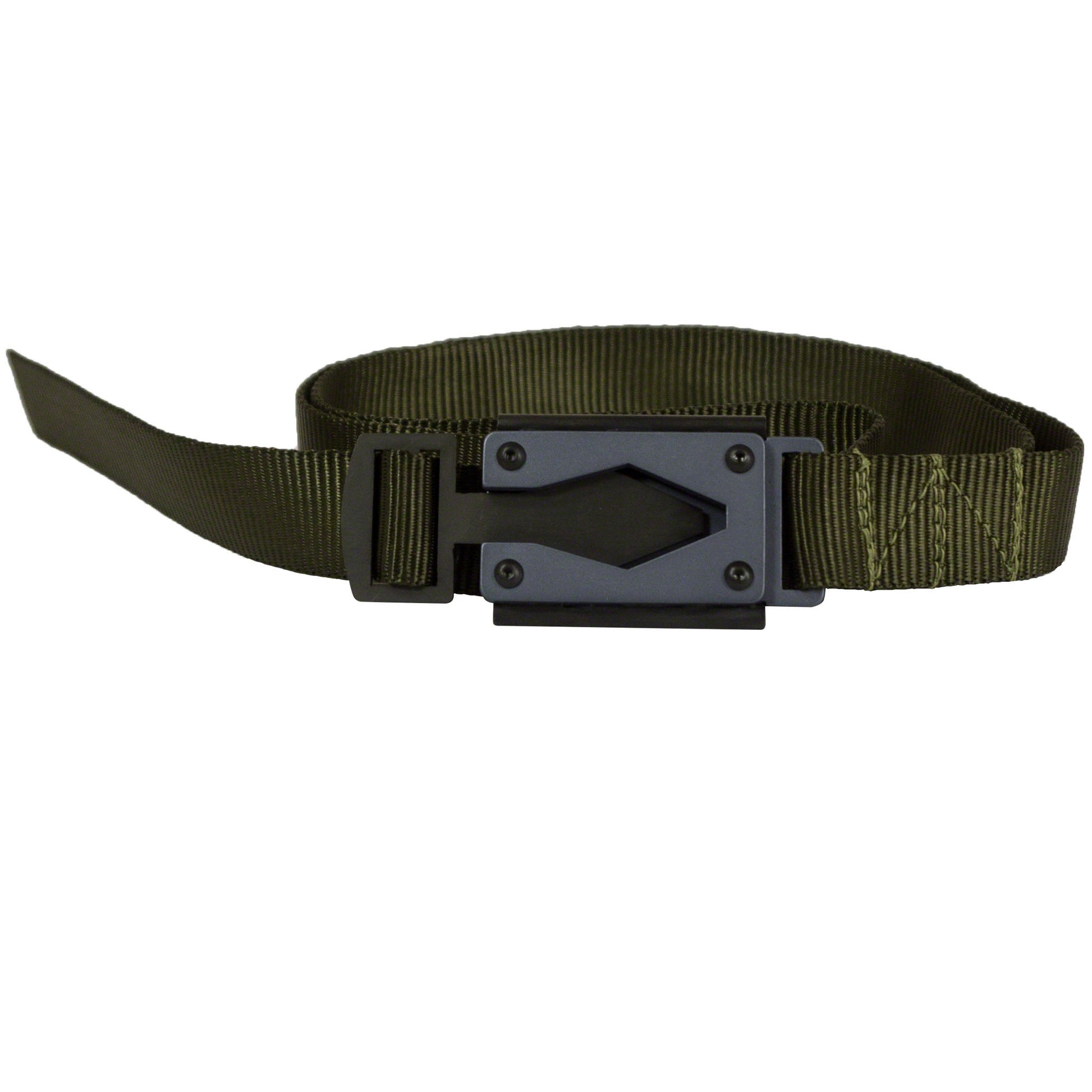 Olive Green Fire Buckle® Belt with Gun Metal Buckle – Quick Release & Dual Ferro Rods