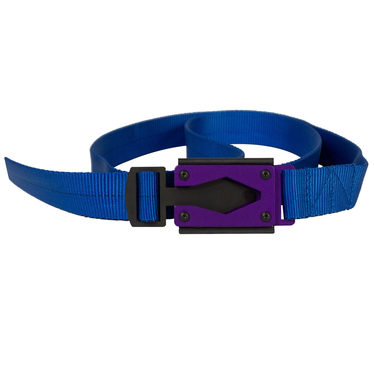 Royal Blue Fire Buckle® Belt with Purple Buckle – Quick Release & Dual Ferro Rods