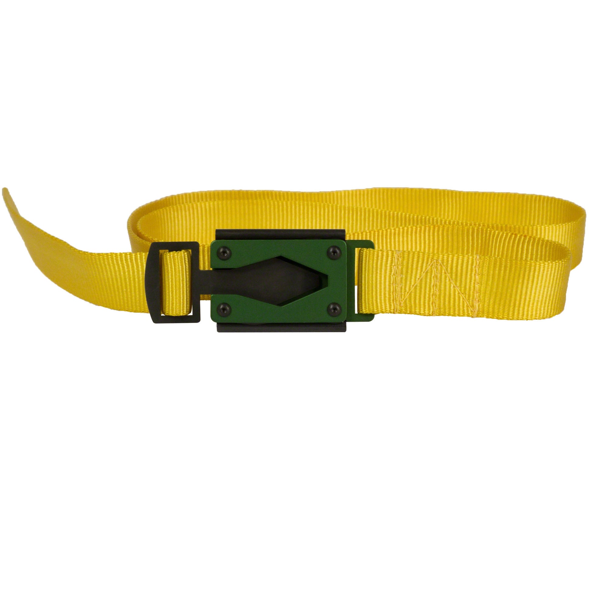 Yellow Fire Buckle® Belt with Green Buckle – Quick Release & Dual Ferro Rods