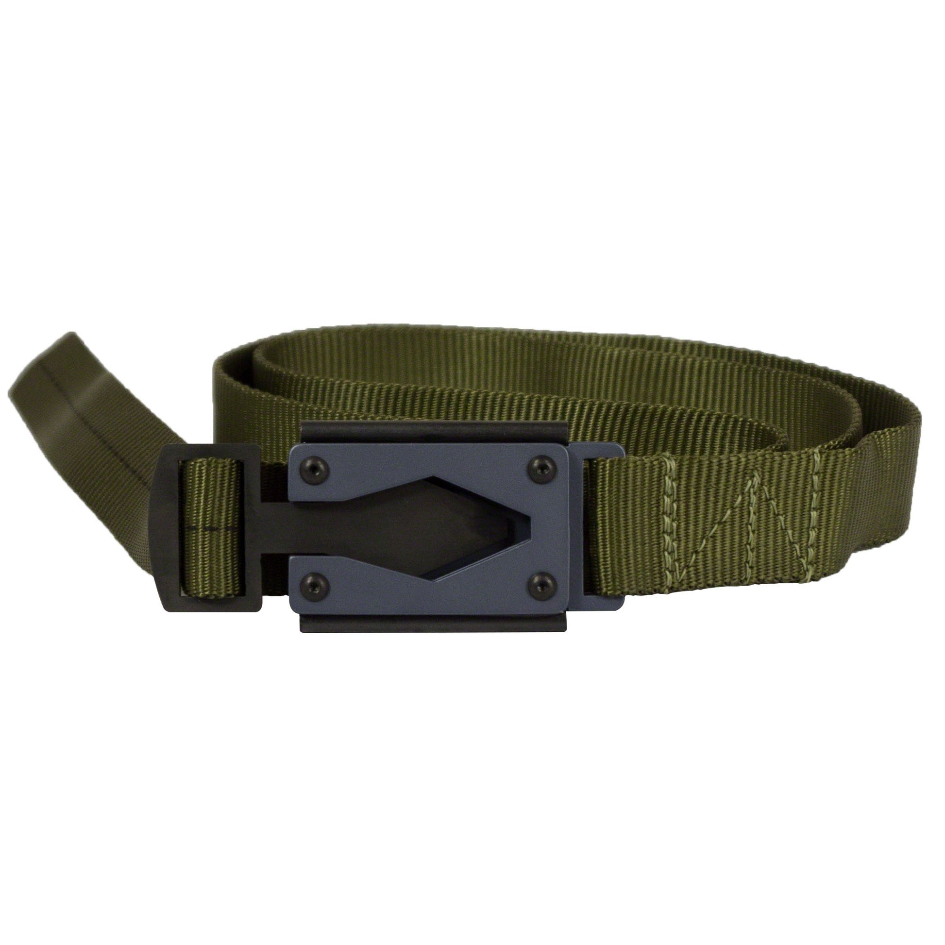 Rugged by Nature Army Green Fire Buckle Belt with Gun Metal Buckle – Quick Release & Dual Ferro Rods