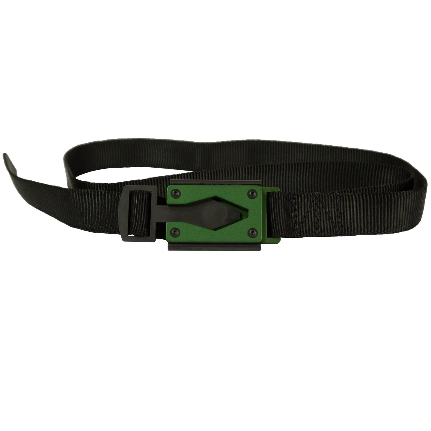 Rugged by Nature Black Fire Buckle Belt with Green Buckle – Quick Release & Dual Ferro Rods