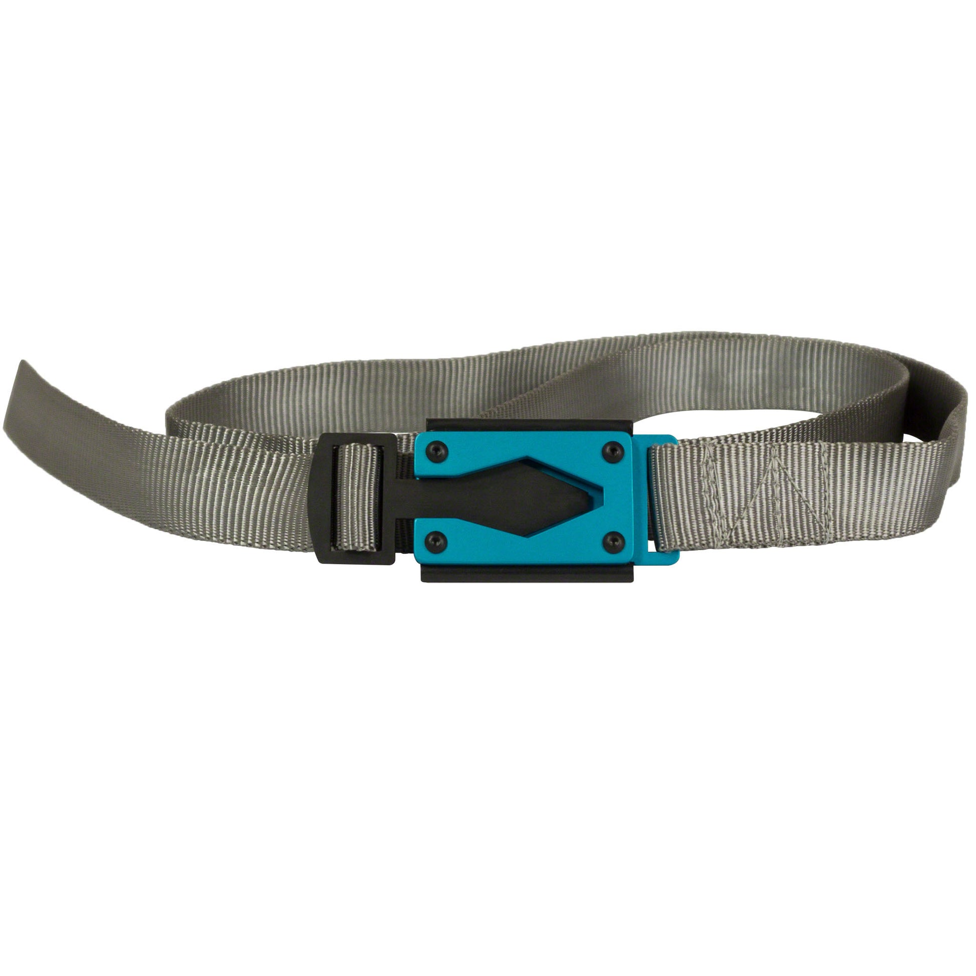 Rugged by Nature Silver Gray Fire Buckle Belt with Blue Buckle – Quick Release & Dual Ferro Rods